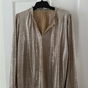 Loft Sparkly, Shimmering Gold Women's Top